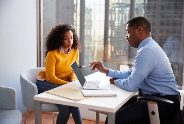 An image of a financial advisor or accountant