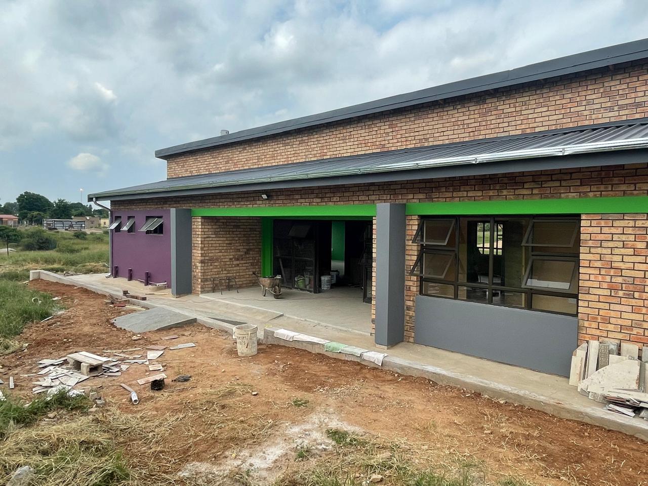 Completed school building exterior